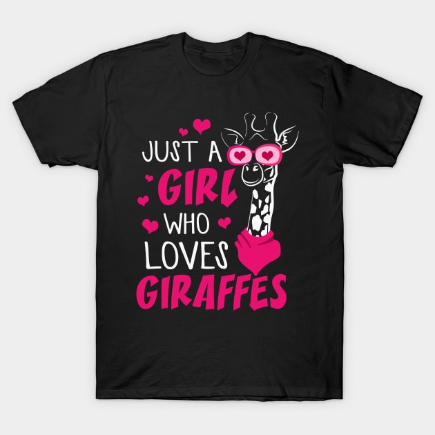 Just A Girl Who Loves Giraffes T-Shirt by Xonmau